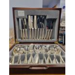 A six place settings canteen of cutlery, silver plated - made in Sheffield England.