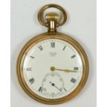 Limit No. 2, a gilt metal open face keyless wind pocket watch, 15 jewel movement, 49mm