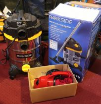 A Parkside wet/dry vacuum cleaner (boxed) together with a Dirt Devil hand held vacuum cleaner (2).
