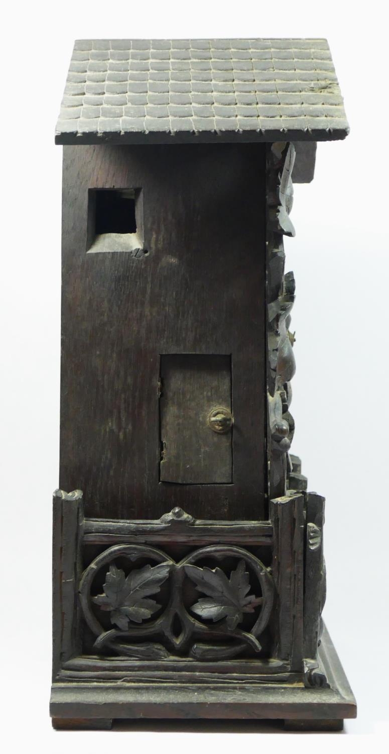 A late 19th/early 20th century Black Forest bracket cuckoo clock, the circular dial bearing roman - Image 5 of 5