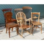 WITHDRAWN - Early 19th Century and later chairs consisting of a Victorian bobbin turned armchair