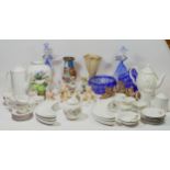 A collection of ceramics and glassware in four boxes to include a Romanian coffee service, a