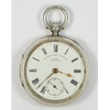 Fattorini, a silver open face key wind pocket watch, Chester 1900, 50mm