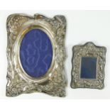 An Edwardian silver photograph frame, Birmingham 1904, with embossed floral scroll decoration, 22