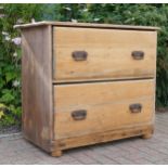 Chest of Drawers A 19th Century country farmhouse rustic pine 2 height chest of drawers, having