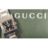 Gucci, a stainless steel date quartz gentleman's wristwatch, ref. 7700L, serial number 0025993, case