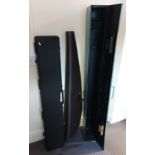 A single steel freestanding gun cabinet, with twin locks & keys, 153x16cm, together with two carry