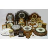 Four boxes of 20th century and later mantel clocks, anniversary, and carriage clocks. (4)