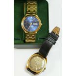 Tissot, Tissonic Electronis F300, a gilt metal date gentleman's wristwatch, 35mm, Gruen, Precision a
