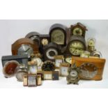 A collection of mid 20th century clocks, to include a Smiths bakelite cased example, together with a