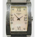 Tissot 1853, a stainless steel date quartz wristwatch with mother of pearl dial, 25mm