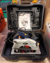 A Macallister laser circular saw, R07W24, cased with instructions.