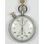 Nero Lemania, a War Department chrome plate stop watch, 60 sec dial, subsidiary seconds dial, 30