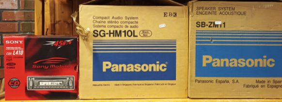 A Panasonic compact audio system - SG-HM10L with matching speakers (boxed) together with a Roberts