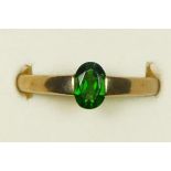 A 9ct gold and green diopside ring, P, 1.8gm