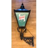 A Castrol quad sided wall mounted lamp, depicting Only Use Castrol logo, 140cm x 55cm