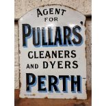 A Pullars of Perth double sided vitreous enamel advertising sign, 48 x 34cm.