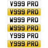 Registration number set V999 PRO, W999 PRO and Y999 PRO, on retention, buyer to pay transfer fees.