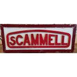 A Scammell Perspex and alloy framed wall mounted illuminated advertising sign, 62 x 9 x 24cm, not