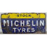 A Stock Michelin Tyres, vintage, vitreous enamel, single sided advertising sign, 102 x 213cm.