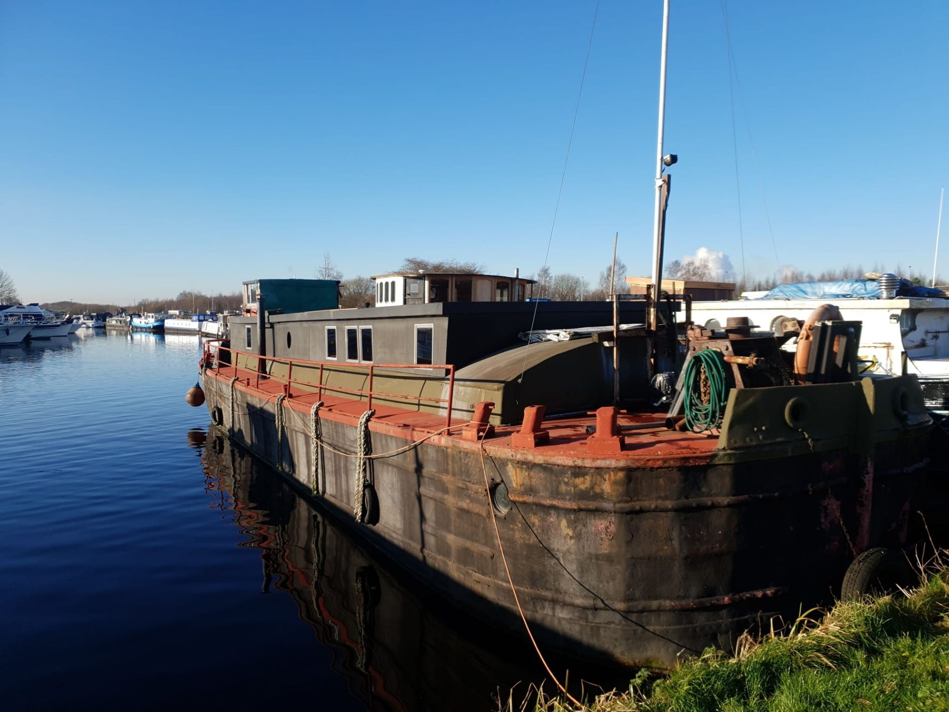 c.1939 liveaboard barge, "Fidelity". Cat D waterways. 57' 6" x 14' 2" approximately. Lister JP2