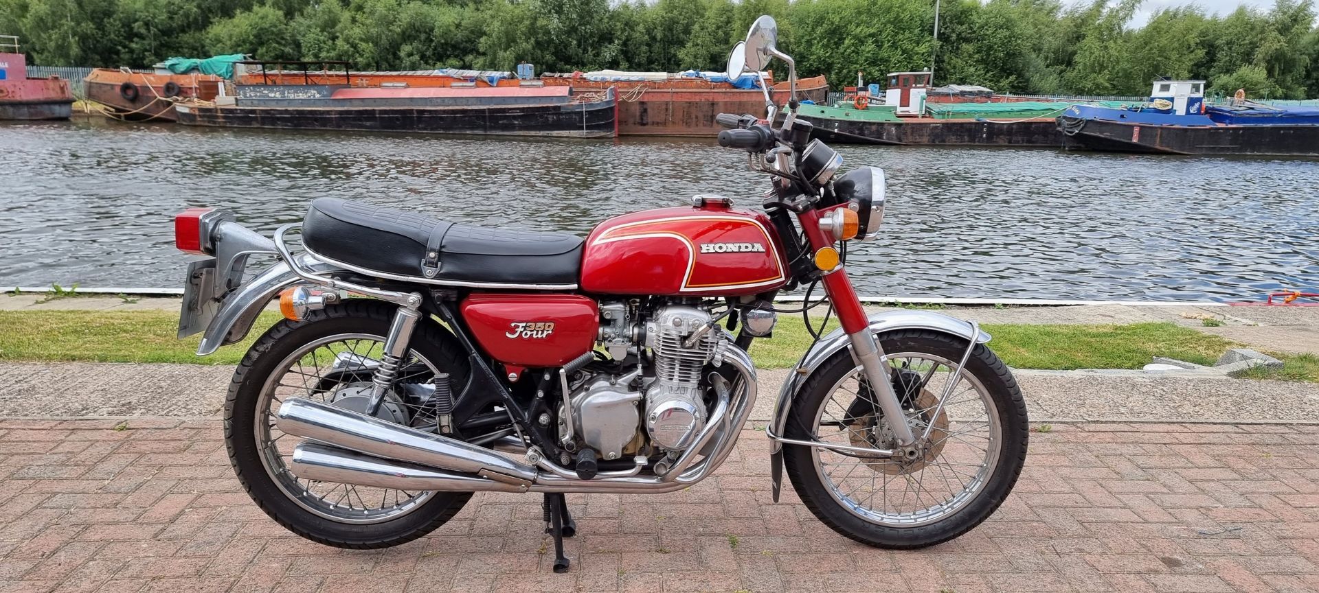 1972 Honda CB350F/Four, 347cc. Registration number HVG 524L. Frame number CB350F-1025797. Engine