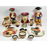 A collection of Shorter & Sons pottery pieces to include Toby Jugs, character plates, lidded