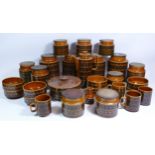 Hornsea 'Heirloom' pottery, comprising of various sized lidded storage jars, eight dessert bowls,