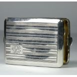 A silver double row cigarette case, Birmingham 1927, 81gm