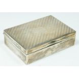 A silver cigarette box, Birmingham 1938, 11.5 x 8 x 3cm