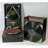 An early 20th century Columbia wind up gramophone, model 112A, (spares or repair) together with a