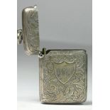 A Victorian silver vesta case, Birmingham 1899, 26gm