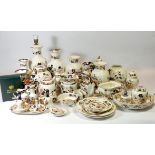 A large collection of Masons Ironstone china, having Mandalay & Mandolin patterns, to include vases,