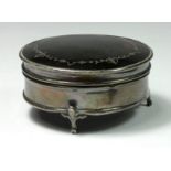 A silver and tortoiseshell trinket box, Birmingham 1921, 6.5cm