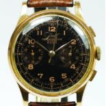 Javil Chronographe Suisse, an 18ct gold manual wind gentleman's wristwatch, c.1950's, the signed