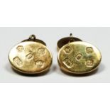 A pair of heavy 9ct gold cufflinks, large hallmarks, Sheffield 1977 with Silver Jubilee mark, 20.7gm