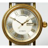 Langengrad, a gilt metal day/date automatic gentleman's wristwatch, with Roman numerals, ref 124,