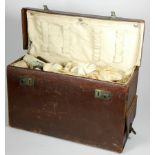 A Reynolds & Branson, Leeds, doctors bag, top opening to reveal a fabric lined fitted interior, with