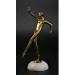 Josef Lorenzl (Austrian, 1892-1950), an Art Deco cold-painted bronze figure of a naked dancer,