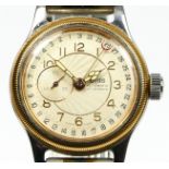 Oris, a vintage bi metal automatic gentlemen's Pointer wristwatch, ref 7462, the textured enamel