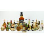 Jack Daniel's whiskey, 70cl, together with a collection of alcohol miniatures, to include Longmorn