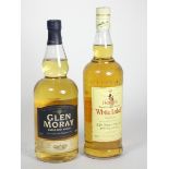 Glen Moray Single Malt whisky, 1 litre, together with Dewar's White Label whisky, 1 litre (2)