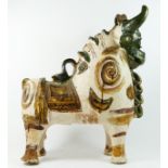 A Peruvian folk pottery ceremonial figure of a bull, 47 x 37cm