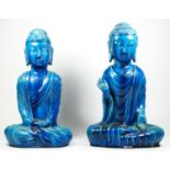 Zaccagnini, Florence, Italy, a turquoise glazed seated buddha, mid 20th century, signed and numbered
