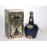 Chivas Royal Salute Scotch whisky, sapphire bottle, with original velvet bag and box