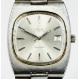 Omega Automatic, a stainless steel date automatic gentleman's wristwatch, c. 1974, silvered dial