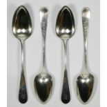 A Scottish George III silver set of four table spoons, by Alexander Zeigler, Edinburgh 1789,
