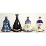 Four Bell's collectors decanters, of Royal interest, with contents, to include HM Queen Elizabeth II