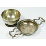 A silver tea strainer, by Viners, 1974, in the form of an 18th century strainer, 14cm across the