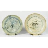 Chinese Tek Sing Shipwreck cargo wares, two shallow dishes, 18.5 and 17.5cm, one bearing Nagel